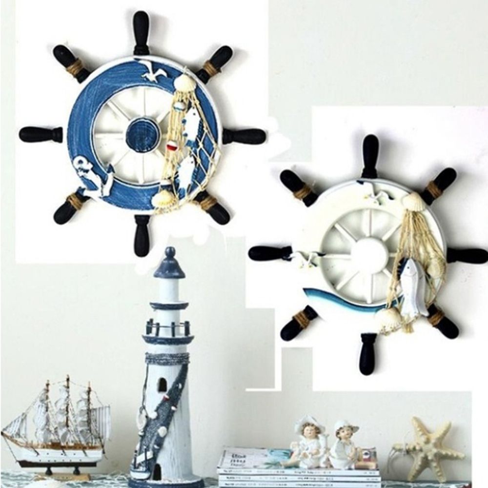 Fishing Boat Steering Wheel - Mediterranean Style Decoration Crafts Art Fishing