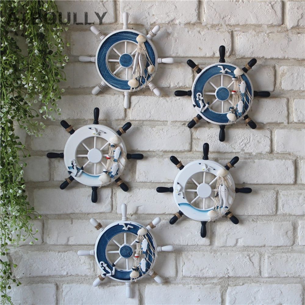 Mediterranean Style Decoration - Fishing Boat Steering Wheel recension och pris